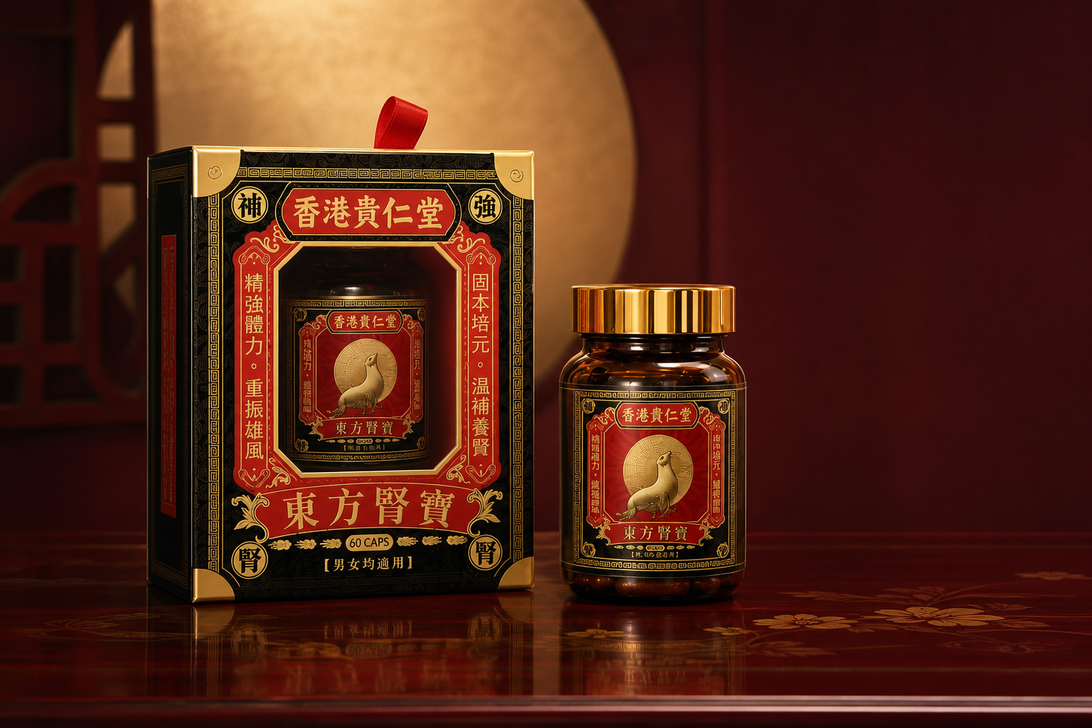 东方肾宝产品礼盒与瓶装棚拍